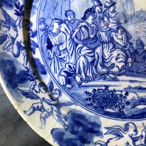Seven fine Dutch Delft blue and white biblical plates, 18th C. — 照片 9