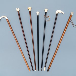Seven ivory-handled canes, one with freemasonry emblem, 19th C. — 照片 1