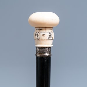 Seven ivory-handled canes, one with freemasonry emblem, 19th C. — 照片 2
