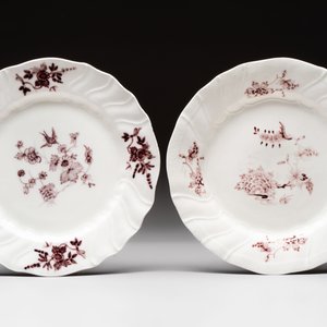 Seven manganese Tournai porcelain plates with floral design, 18th C. — photo 2