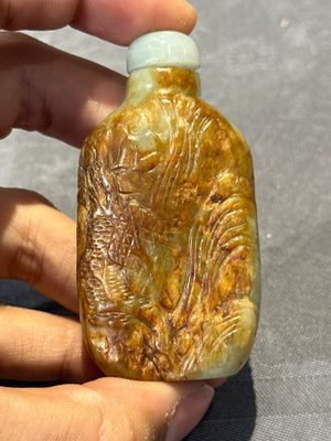 Seven various Chinese jade, agate and glass snuff bottles, 19/20th C. — photo 18