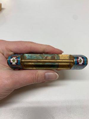 Seven various Chinese metal and cloisonné locks, Qing — photo 17