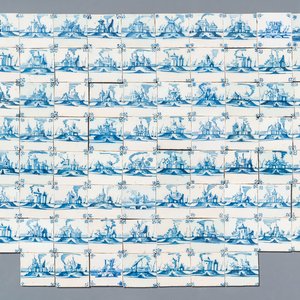 Seventy‑seven blue and white Dutch Delft 'landscape' tiles, late 18th C. — photo 1