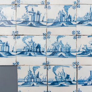 Seventy‑seven blue and white Dutch Delft 'landscape' tiles, late 18th C. — photo 5