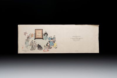 Sheets from Fables Choisies by Jean-Pierre Claris de Florian, illustrated woodblock prints by Japanese artists under Pierre Barboutau, 1895