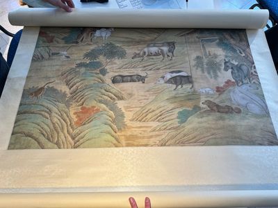 Shen Quan 沈铨 (1682-1760): 'Animals by the mountain', ink and colour on silk, dated 1728 — photo 21