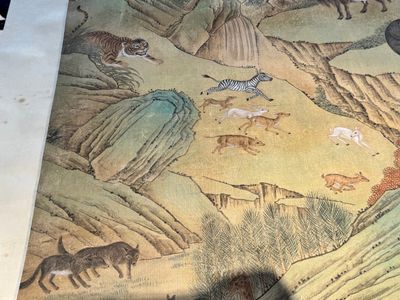 Shen Quan 沈铨 (1682-1760): 'Animaux dans la montagne', encre et couleur sur soie, datée 1728 — photo 11