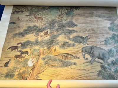 Shen Quan 沈铨 (1682-1760): 'Dieren op de berg', inkt en kleur op zijde, gedateerd 1728 — foto 13