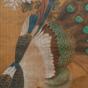 Shen Quan (1682-1762) encre et couleurs sur soie, 18ème: 'Deux scènes aux oiseaux' — photo 8
