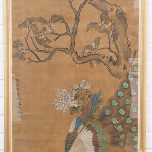 Shen Quan (1682-1762), ink and colour on silk, 18th C.: 'Two  scenes with birds' — photo 14