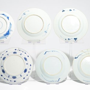 Six assiettes en porcelaine de Chine bleu et blanc, Kangxi et postérieur — photo 2