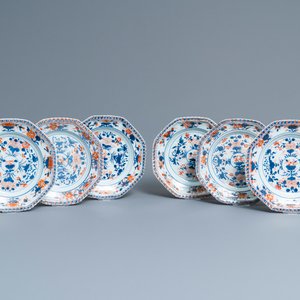 SIx assiettes en porcelaine de Chine de style Imari, Kangxi — photo 1