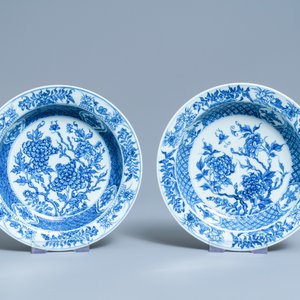 Six assiettes en porcelaine de Chine en bleu et blanc, Yongzheng/Qianlong — photo 2
