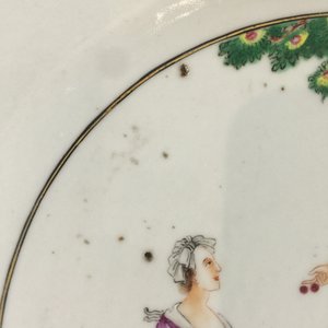 Six assiettes en porcelaine de Chine famille rose à la cueillette des cerises, Qianlong — photo 13