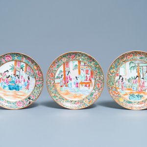 Six assiettes en porcelaine de Chine famille rose de Canton, 19ème — photo 4