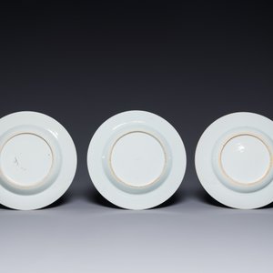 Six assiettes en porcelaine de Chine famille verte à décor de 'Xie Qin Fang You 攜琴訪友', Kangxi — photo 3