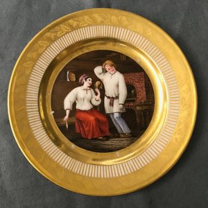 Six assiettes en porcelaine dorée, origines diverses, 18/19ème — photo 21