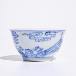 Six blue and white Chinese cups and saucers, Kangxi/Yongzheng — photo 6