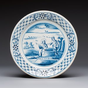 Six blue and white Dutch Delft 'Biblical Subject' plates, probably Friesland, Makkum, 18th C. — 照片 2