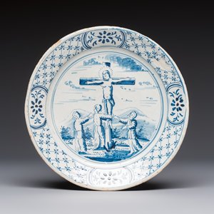 Six blue and white Dutch Delft 'Biblical Subject' plates, probably Friesland, Makkum, 18th C. — 照片 8