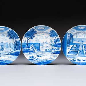 Six blue and white Dutch Delft 'Month' plates, Makkum, 19th C. — 照片 2