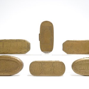 Six boîtes à tabac en cuivre gravé, Pays-Bas, 18ème — photo 3