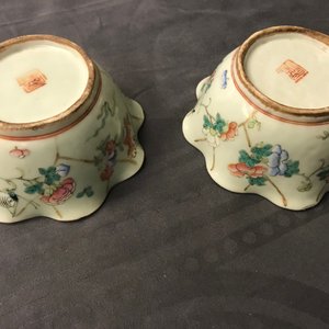 Six bols en porcelaine de Chine céladon et une paire de bols sur supports pour le marché Peranakan ou Straits, 19ème — photo 28
