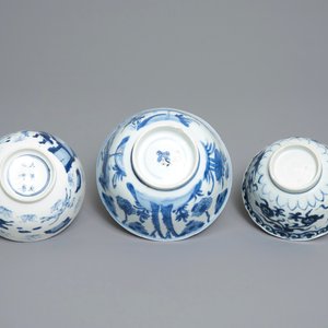 Six bols en porcelaine de Chine en bleu et blanc, Kangxi — photo 14
