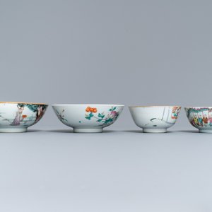 Six bols en porcelaine de Chine famille rose et verte, 19/20ème — photo 9