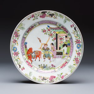 Six Chinese and French famille rose, verte and Imari-style wares — 照片 14
