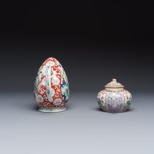 Six Chinese and French famille rose, verte and Imari-style wares — 照片 3
