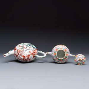 Six Chinese and French famille rose, verte and Imari-style wares — 照片 6