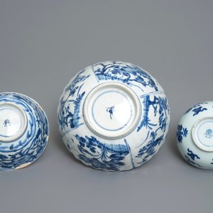 Six Chinese blue and white bowls, Kangxi — 照片 8
