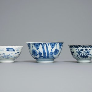 Six Chinese blue and white bowls, Kangxi — 照片 10
