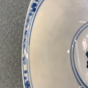 Six Chinese blue and white cups and eight saucers with horseriders, Kangxi — 照片 18