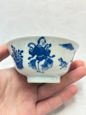 Six Chinese blue and white cups and seven saucers, 18/19th C. — photo 16