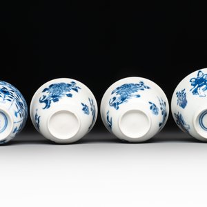 Six Chinese blue and white cups and seven saucers, 18/19th C. — photo 11