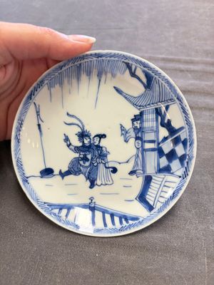 Six Chinese blue and white cups and ten saucers, Kangxi — 照片 1