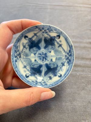 Six Chinese blue and white cups and ten saucers, Kangxi — 照片 11