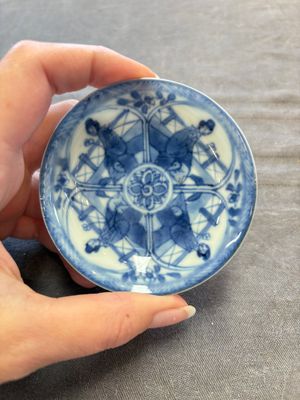 Six Chinese blue and white cups and ten saucers, Kangxi — 照片 19