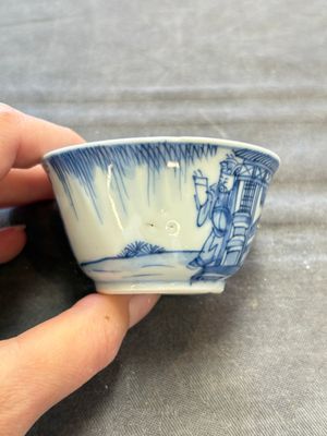Six Chinese blue and white cups and ten saucers, Kangxi — 照片 22