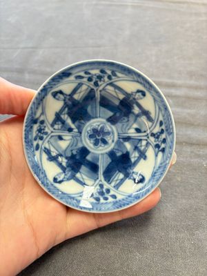 Six Chinese blue and white cups and ten saucers, Kangxi — 照片 9