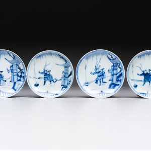 Six Chinese blue and white cups and ten saucers, Kangxi — 照片 2