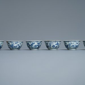 Six Chinese blue and white 'deer' cups and saucers, Ca Mau wreck, Yongzheng — photo 2