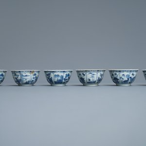 Six Chinese blue and white 'deer' cups and saucers, Ca Mau wreck, Yongzheng — photo 3