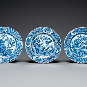 Six Chinese blue and white dishes, Kangxi — 照片 3