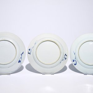 Six Chinese blue and white dishes with the The Two Qiaos, Kangxi/Yongzheng — 照片 3