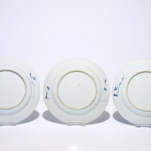 Six Chinese blue and white dishes with the The Two Qiaos, Kangxi/Yongzheng — 照片 5