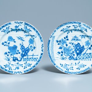 Six Chinese blue and white dishes, Yongzheng/Qianlong — photo 4