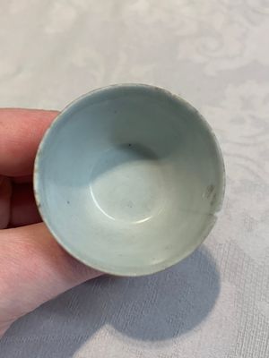 Six Chinese blue and white 'Hatcher cargo' stem cups with dragons, Transitional period — photo 26